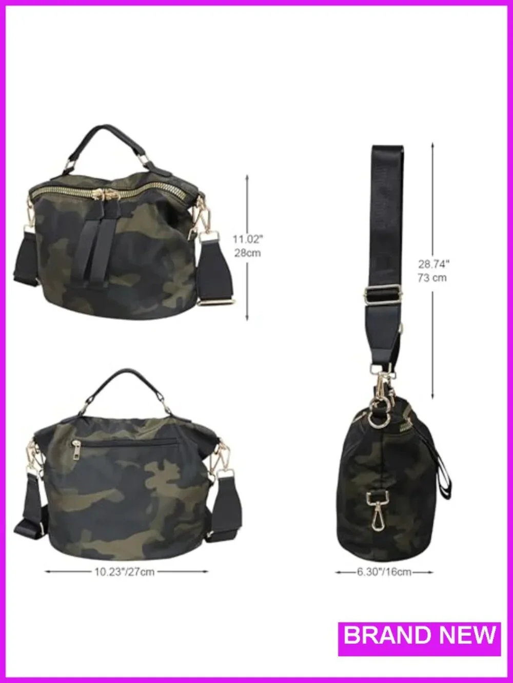 Anti-theft Nylon Crossbody Bag Adjustable Strap Lightweight Travel Tote